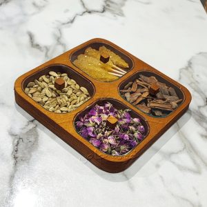 اردو خوری چوبی 4 خانه در شیشه ای